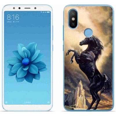 Pouzdro mmCase Gelové Xiaomi Mi A2 - černý kreslený kůň
