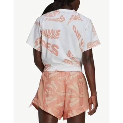 Adidas Allover Print 3-Stripes Tee White