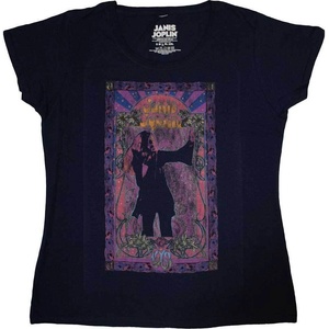 Janis Joplin Paisley & Flowers Frame (Soft Hand Inks) Тениска с къс ръкав Navy Blue S Дамски (JOPTS03LN01)