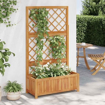 vidaXL Vyvýšený záhon s treláží 85x38x150 cm masivní akáciové dřevo