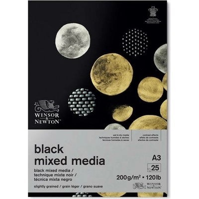 Blok WINSOR & NEWTON Black Pad A3, 25 černých listů