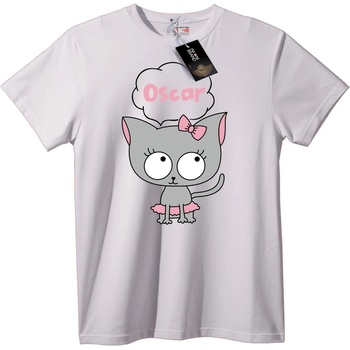 NOONEBRAND Тениска с мило коте Оскар - L, White