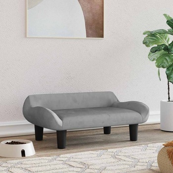 vidaXL Кучешко легло светлосиво 70x40x24 см кадифе (171952)