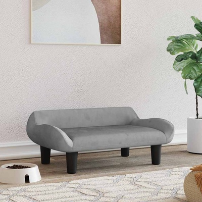 vidaXL Кучешко легло светлосиво 70x40x24 см кадифе (171952)