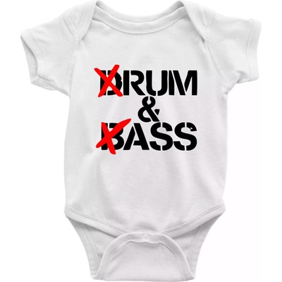 Drum & Bass Rum & Ass Body dojčenské s krátkym rukávom Biela