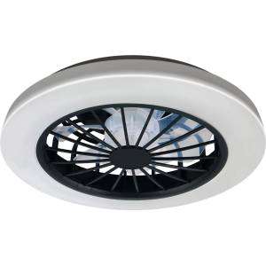 Polux Led димируемо таванно осветително тяло с вентилатор ghana led/24w/230v бяло/черно + дистанционно управление (sa2495)