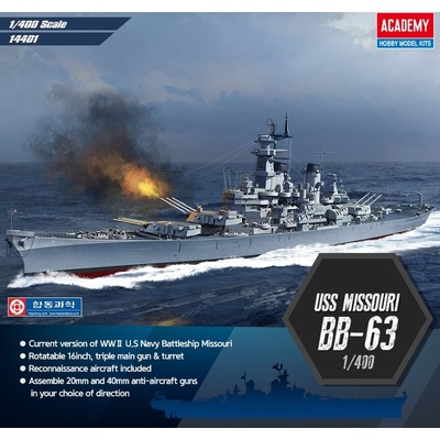 Academy Model Kit loď 14401 USS Missouri BB 63 1:400