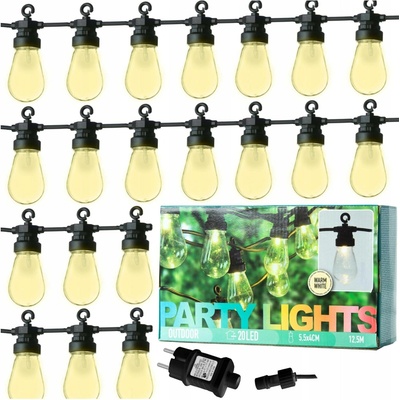ProGarden Řetěz na balkon 3 m 20 kusů teplé LED světlo