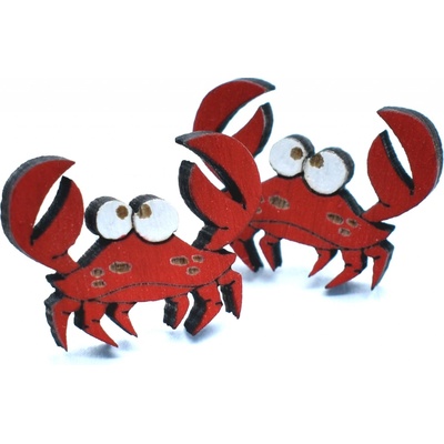 Pehucraft dřevěné náušnice krab mořský ph0148