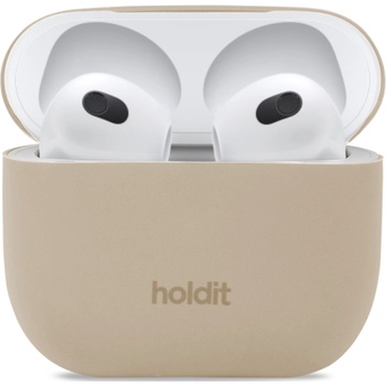 Holdit Калъф за слушалки Holdit - Silicone, AirPods 3, Latte Beige (7330985157776)