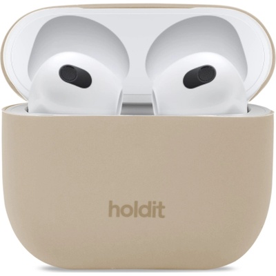 Holdit Калъф за слушалки Holdit - Silicone, AirPods 3, Latte Beige (7330985157776)