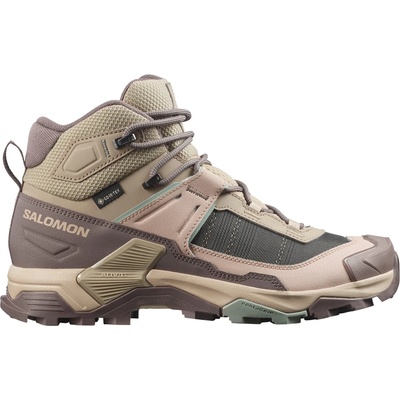 Salomon Дамски туристически обувки Salomon Women's X Ultra 5 Mid GORE-TEX Walking boots - Iron / Desert Tan / Green Milieu - размер 38 2/3 (EU) (119-1005-0515)