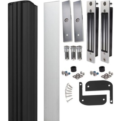 LOCINOX N LINE B MAG KIT 2500 C - sada přídržných elektromagnetů, dorazové a krycí lišty, pro křídlové branky, černá N-LINE-B-MAG-KIT-2500_C