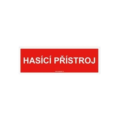 Hasicí přístroj text - bezpečnostní tabulka, plast 2 mm 300x75 mm