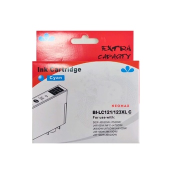 Compatible ГЛАВА ЗА BROTHER DCP J132/J152/J552/J752/J4110/MFC J470/J870/J4410/J4510 - HIGH CAPACITY - Cyan - LC123CXL (LC-123CXL) - PN BI-LC123XLC - NEOMAX (BI-LC123XLC)