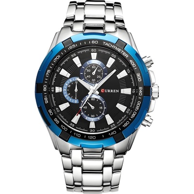 Curren Часовник curren en-14407 - Сребристо / Черно / Синьо kp14407 (en-14407)