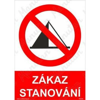 Zákaz stanování, plast 210 x 297 x 2 mm A4