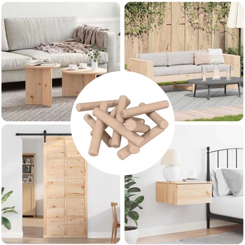 vidaXL Дървени дюбели 12 pcs Кафяво Ø6 x 40 мм Масивна дървесина (864365)