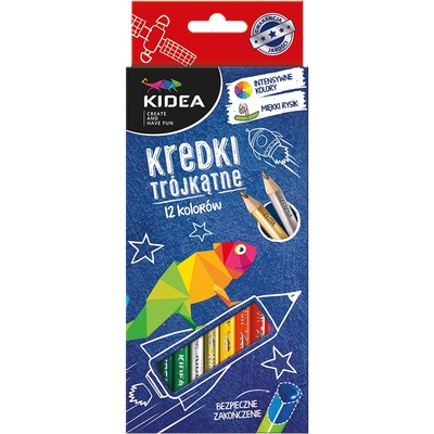 Globo - Цветни моливи 12 цв. Триъгълни + златен и сребърен