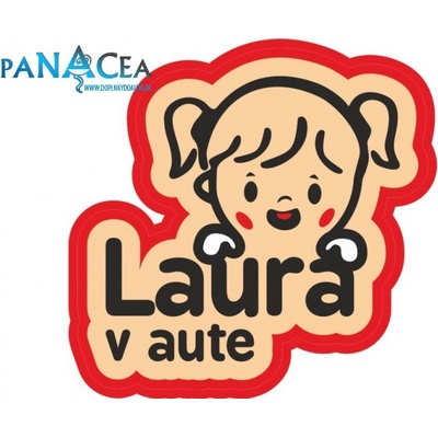 Samolepka - Laura v aute (150x90 mm)