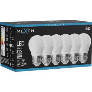 Mexen Nova 6x LED крушка E27, G45, 3W, Неутрална - 4000K, 315 lm - L101-E27-0340-01x06 (L101-E27-0340-01x06)
