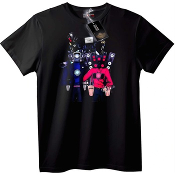 NOONEBRAND Тениска Аниме робот дуо - M, Black
