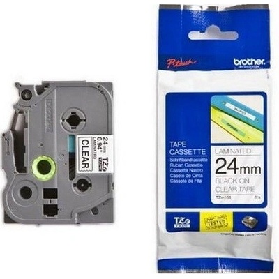 Páska Brother 24mm TZE151, čierna na priehľadnú