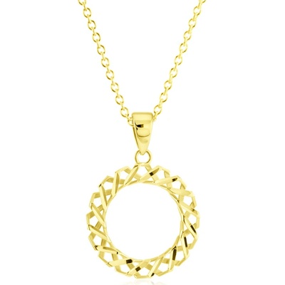 Gemmax Zlatý řetízek s přívěskem kroužek s prořezávaným vzorem GLSYN-39331-36261