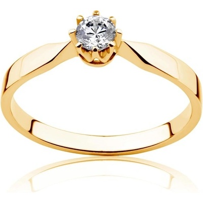 Savicki Zásnubný prsteň žlté zlato diamant PI Z D 00073