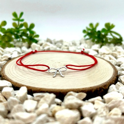 Certom Provázkový náramek se stříbrnou mašličkou a stříbrnými detaily 0060