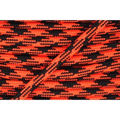 Paracord 550 fluorescentní oranžová x černá Jednotka: 50m