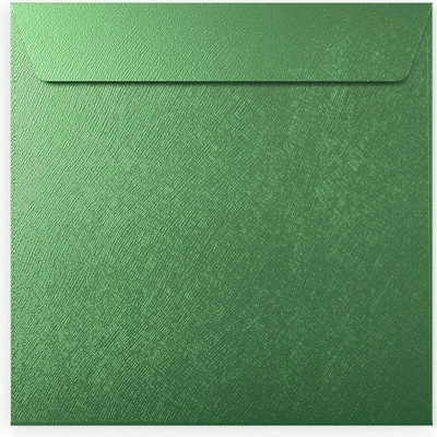 Strukturované obálky s rovnou klopou - 155 x 155 mm - Lesní zelená