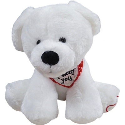 Амек Тойс Плюшена играчка Амек Тойс - Бяло куче с шал, 27 cm (10200)