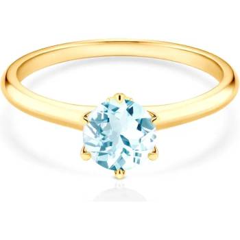Image 1 of SAVICKI Годежен пръстен The Journey: злато, аквамарин