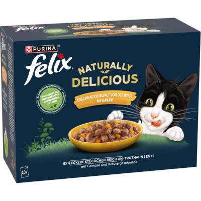Felix Naturally Delicious krocan, kachna v želé 10 x 80 g