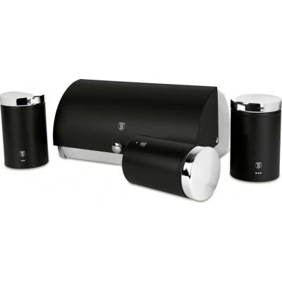 Pro-Tech shop Nerezový chlebník so sadou 3 dóz čierno-strieborný 55629