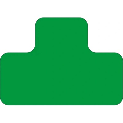 Samolepicí značení umístění palet s potiskem WT-5210, tvar ''T'' – polyester, zelená, 125×175×75 mm, balení 10 ks
