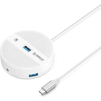 ORICO USB хъб Orico HUB USB3.1 Type-C 4 port - 4 x USB3.0 White, Audio/Mic x 1 - YS4-C3-03-WH-BP (YS4-C3-03-WH-BP)