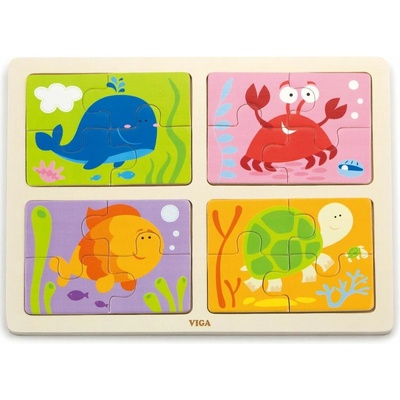 Lamps dřevěné puzzle 4v1 moře