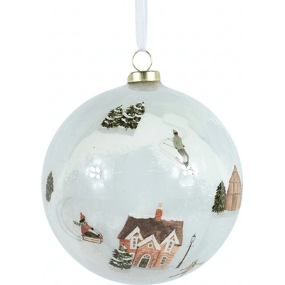 Textilomanie Vánoční ozdoba WINTERLY 8 cm, bílá