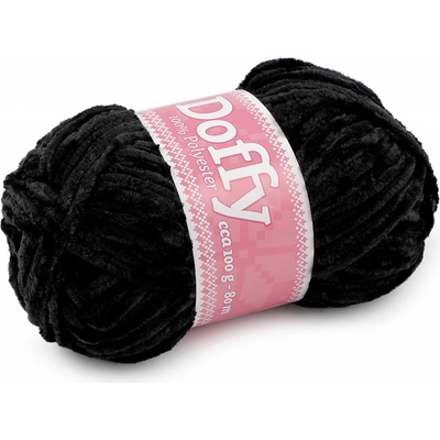 Prima-obchod Pletací žinylková příze Doffy 100 g, barva 6 (901) černá