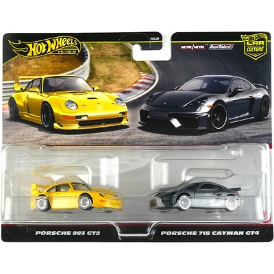 Mattel Hot Wheels Premium 2-Pack Porsche 993 GT2 / Porsche 718 Cayman GT4