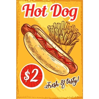 Ceduľa Restaurant Menu - Hot Dog