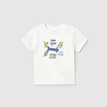 MAYORAL Тениска къс ръкав play surf в бял цвят за мини момче Майорал