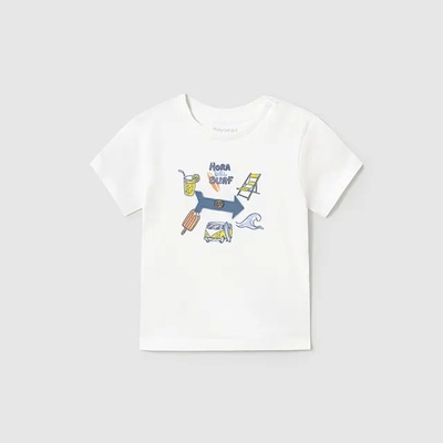 MAYORAL Тениска къс ръкав play surf в бял цвят за мини момче Майорал