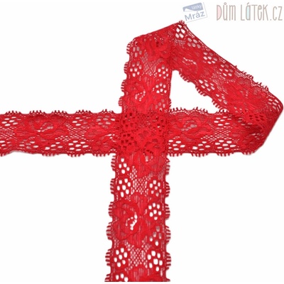 Elastická krajka červená, 30 mm – Zbozi.Blesk.cz