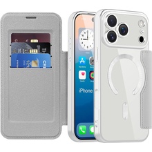Techsuit – SmartMag Book Case knižkové puzdro na iPhone 17 Pro Max – sivé