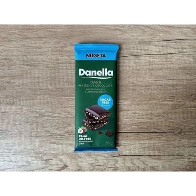 Nugeta Danella Hořká s lískovými ořechy bez cukru 85 g