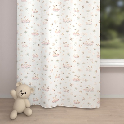 Biante Bavlnený záves Sandra SA-610 Labute medzi leknami na bielom 150x250 cm