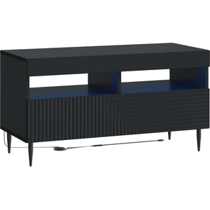 vidaXL LED телевизионен кабинет Черно Инженерна дървесина (896996)